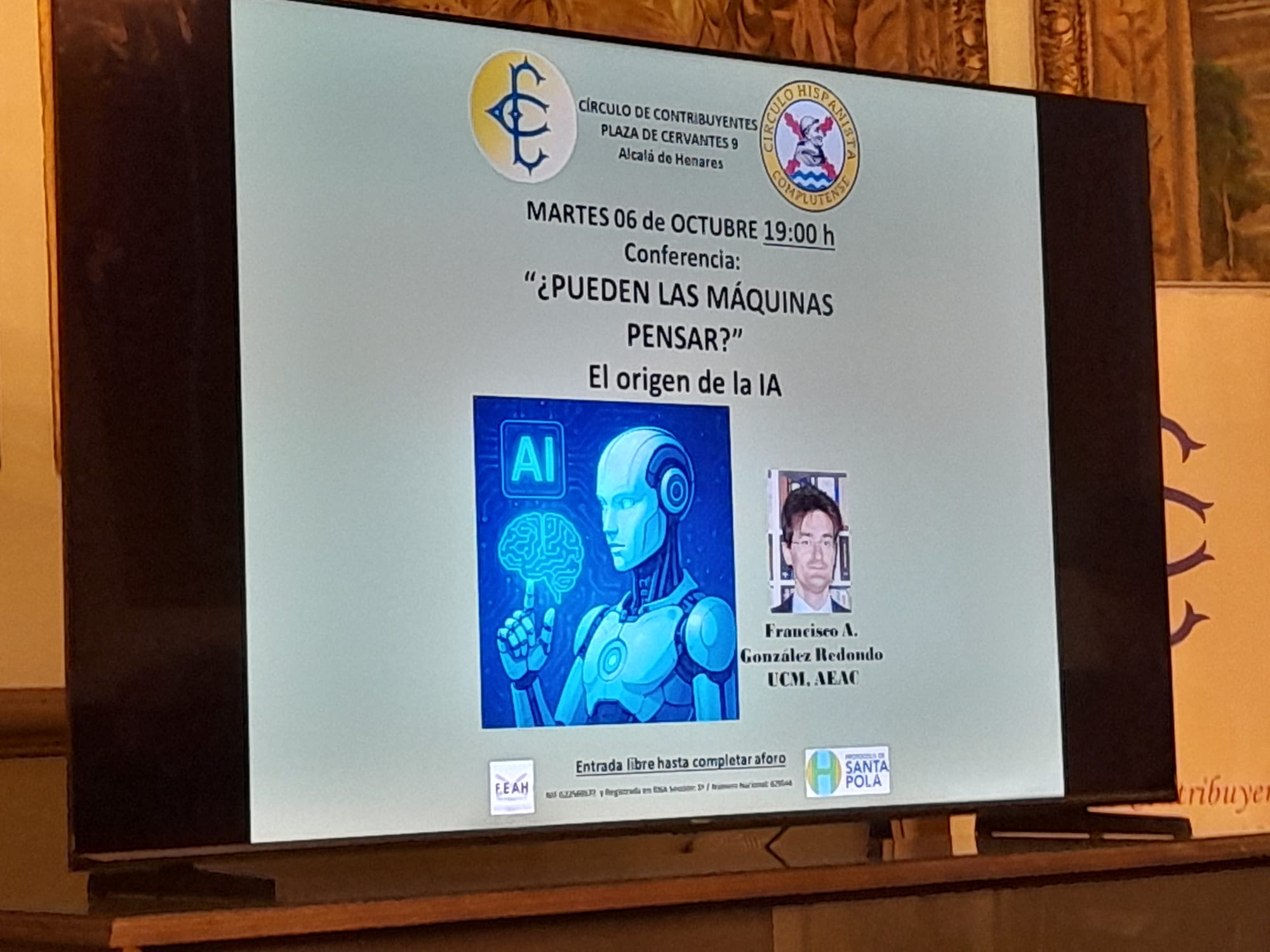 Cartel de la conferencia ¿Pueden las máquinas pensar? El origen de la IA, del 6 de octubre de 2026