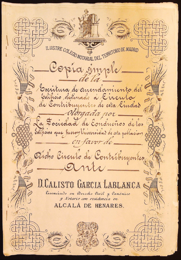 Contrato de arrendamiento del edificio: reproducción digital del documento histórico
