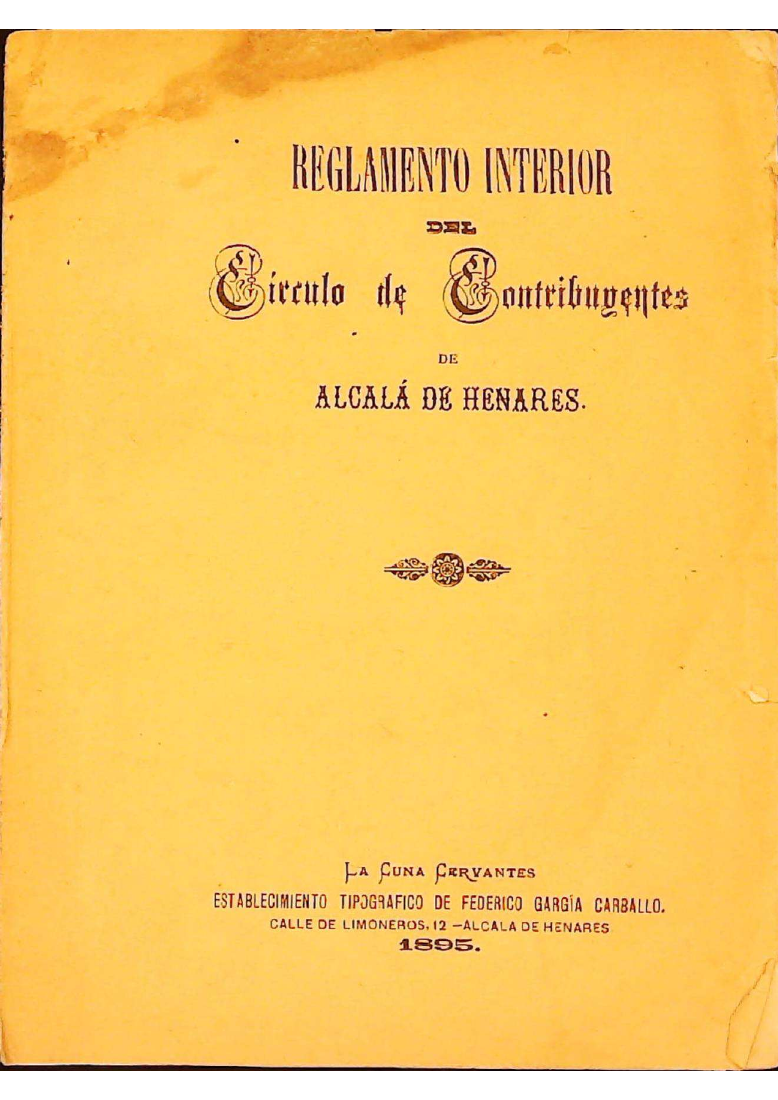 Reglamento interior: reproducción digital del documento histórico